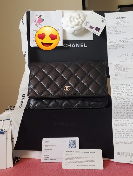 CHANEL Handbags - Chanel Wallet On Chain Black Caviar Gold Hw Chip Code Receipt